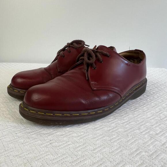 Vintage 1990’s Doc Martens Made In England Oxblood Oxford Shoes Men's 11 Red 6 H - Picture 6 of 14